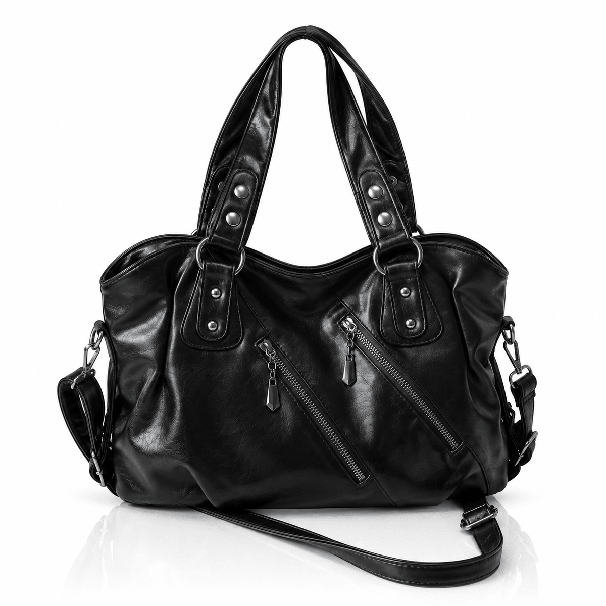 Détail des zips en diagonale du sac Eden – Divona