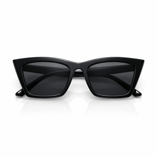 Lunettes de soleil Nite, monture cat-eye rétro et verres gris fumé – Divona